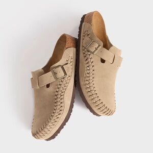 Kith x Birkenstock Suede Boston Braided in Taupe size 38